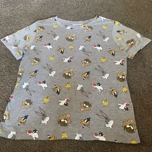 Looney Tunes short sleeve gray t shirt kids Large